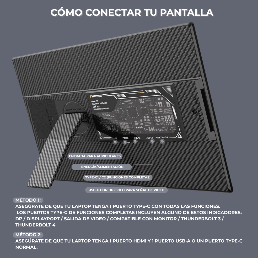 Pantalla Portátil 15.6" Full HD IPS - VARIIC P5 | Monitor Extensor con Stand