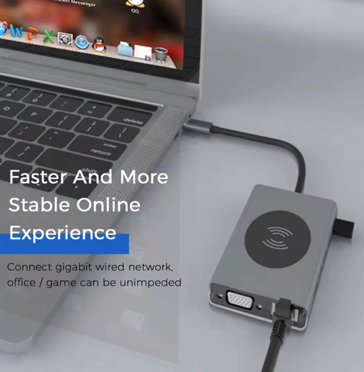 Hub USB-C 14 en 1 con Carga Inalámbrica